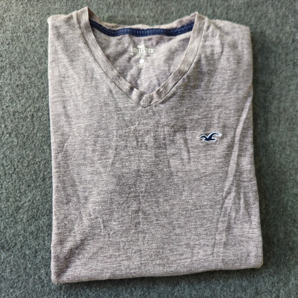 Hollister Logo Must-Have Collection V-Neck T-Shirt Size Medium Y2K Preppy Surf